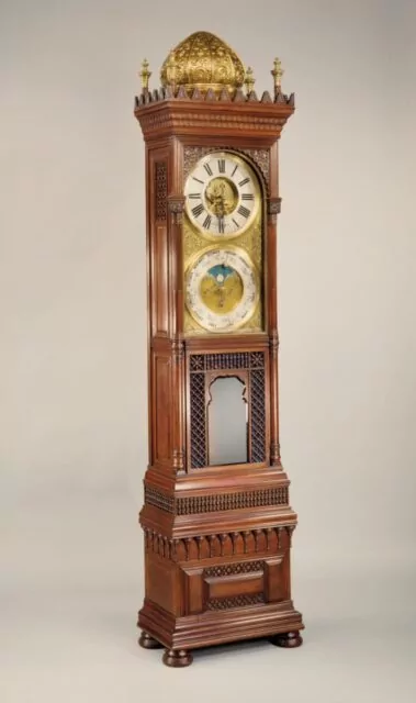Mahogany Tallcase Clock by Tiffany & Co. (1837-), made in New York City, Circa 1885. 