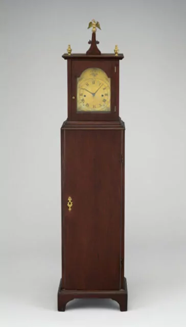 Cherry Dwarf Tall Clock Attributed to Samuel Mulliken II (1761–1847), Circa 1780.