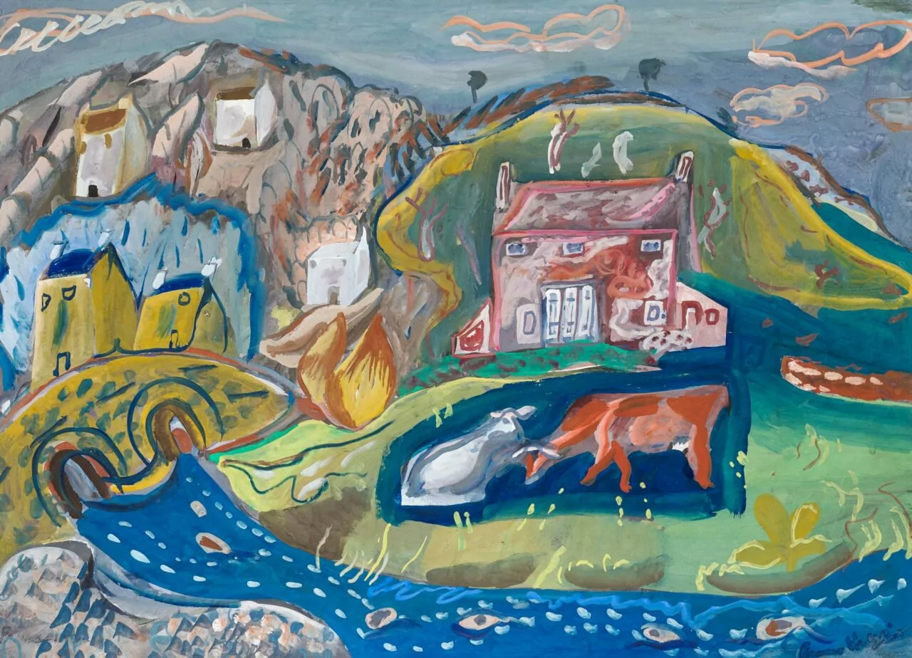 Frances Hodgkins: Solva ( Fishing Village in Pembrokeshire ) watercolour & gouache on paper.