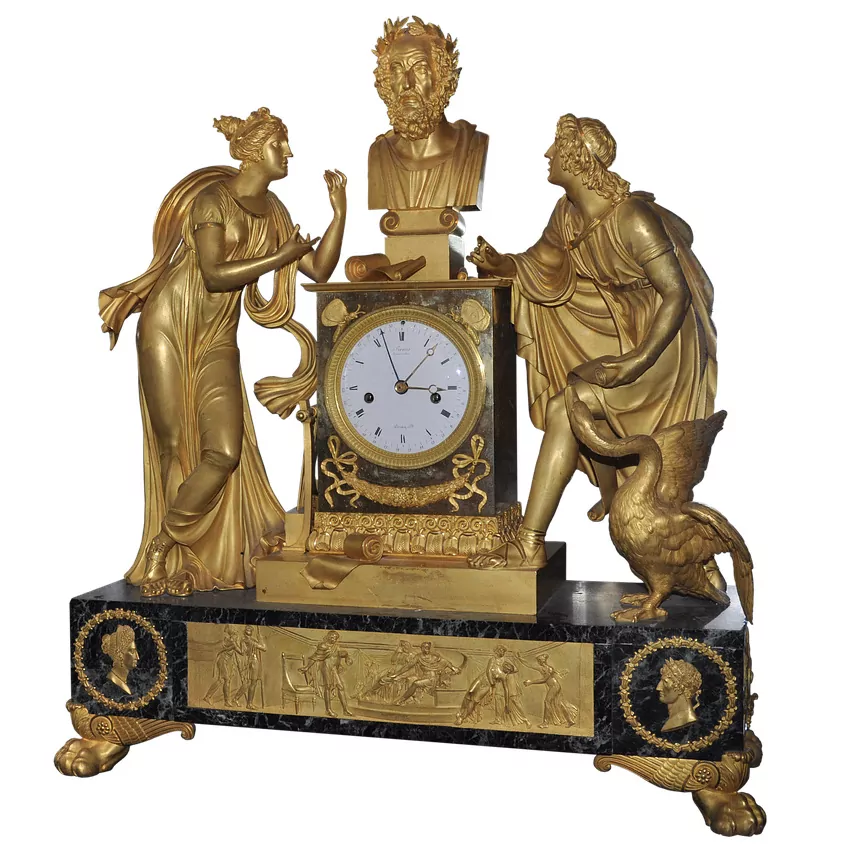Value a Louis XVI gilt bronze and marble mantle clock.