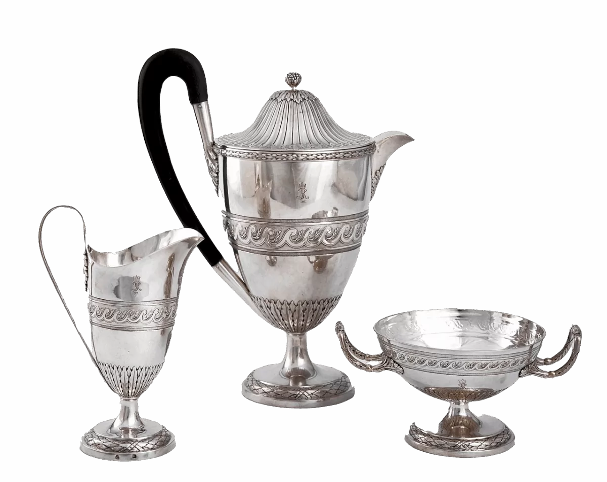 Antique silver tea service