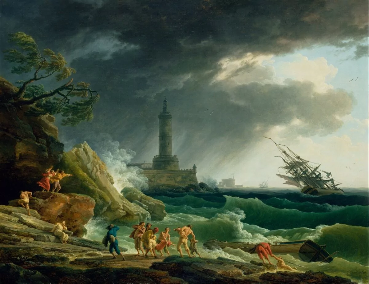 A Storm on a Mediterranean Coast by Claude-Joseph Vernet.