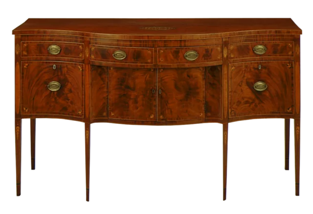 George III mahogany serpentine sideboard, early 19th century.