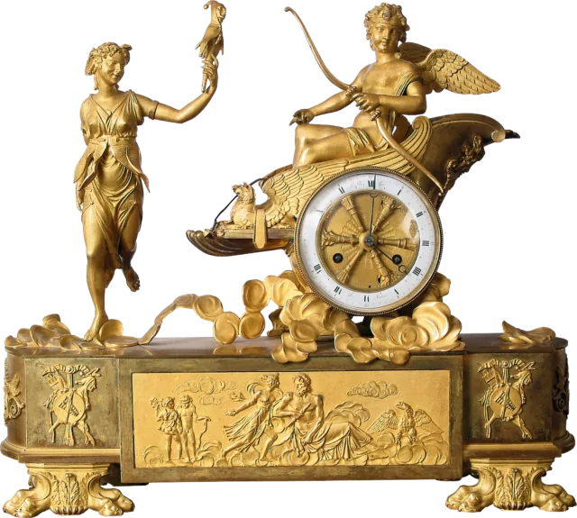Louis XVI gilt bronze mantle clock, circa 1790