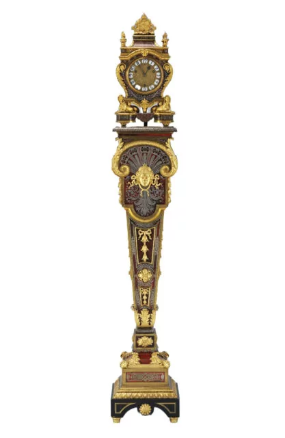 French pedestal clock in marquetry case attributed to André-Charles Boulle (1642-1732)