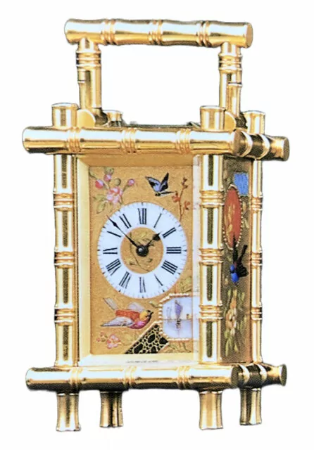 Carriage clock in bambu case, circa 1890