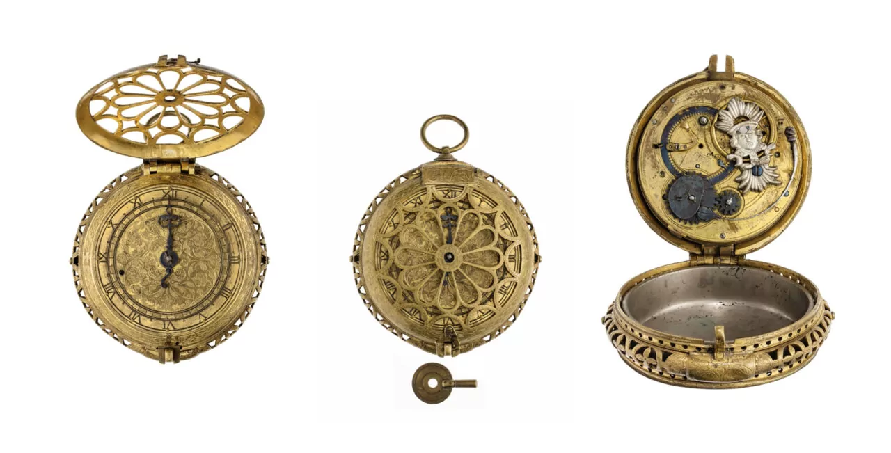 Antique travel clock, late 17th century