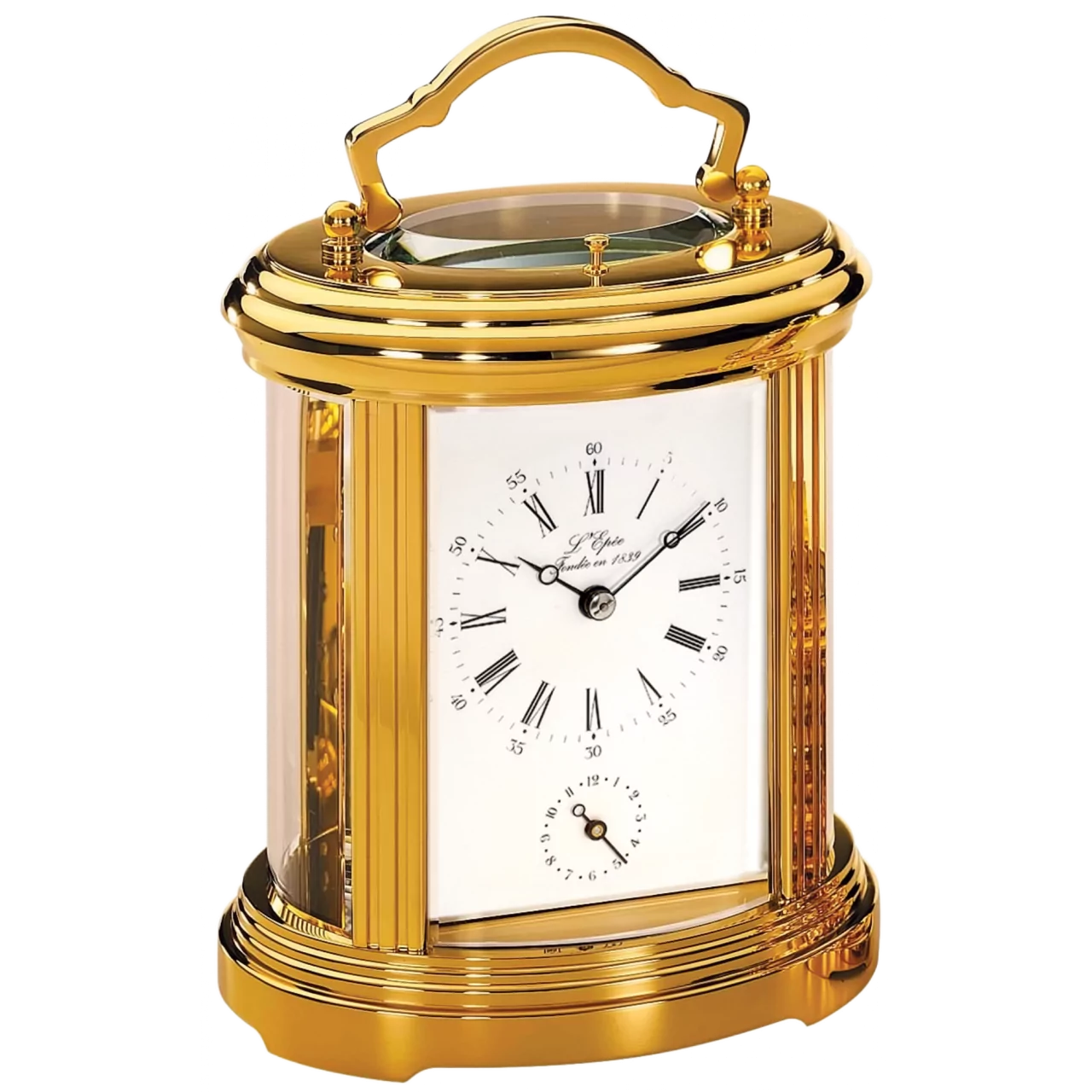 Oval carriage clock by L'Epee
