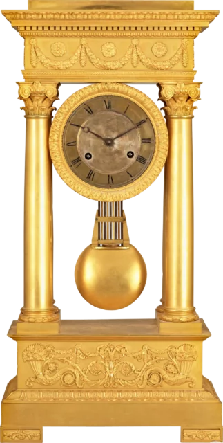 Late Empire table regulator with gridiron pendulum, circa 1820