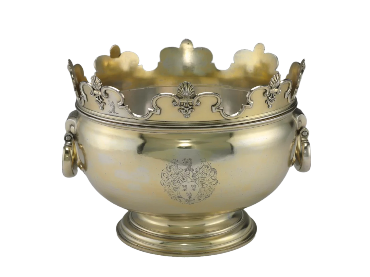 George I silver gilt monteith bowl by Benjamin Pyne (act. 1693–1727), London 1715.