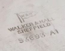 Electroplate mark of Walker & Hall, Sheffield. 