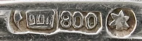 White metal 800 standard mark.