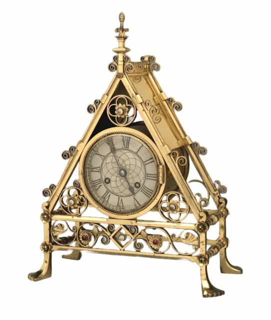 Mantel clock designed by Bruce J. Talbert with case by Hart, Son, Peard & Co. Circa 1870