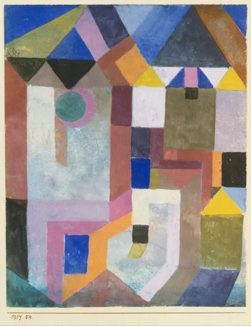 Colorful Architecture, gouache on paper by Paul Klee (1879-1940).