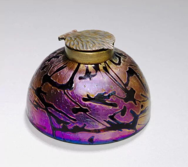 Inkwellc. 1900attributed to Wilhelm Kralik Sohn(Bohemian)Bohemia, 20th centuryglass with bronze mount