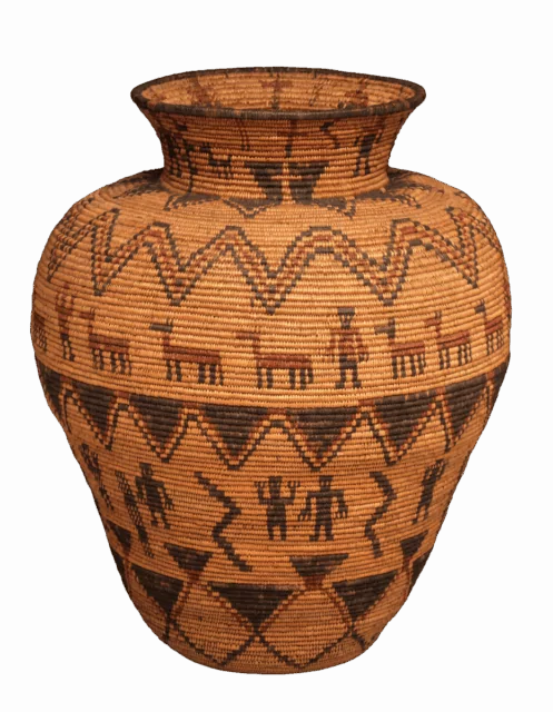 Title: Storage basket Date: ca. 1890 Geography: Possibly made in Arizona, United States; Possibly made in New Mexico, United States Culture: Apache, Native American Medium: Willow shoots, devil's claw, and yucca root Dimensions: 20 1/2 × 16 1/4 in. (52.1 × 41.3 cm)