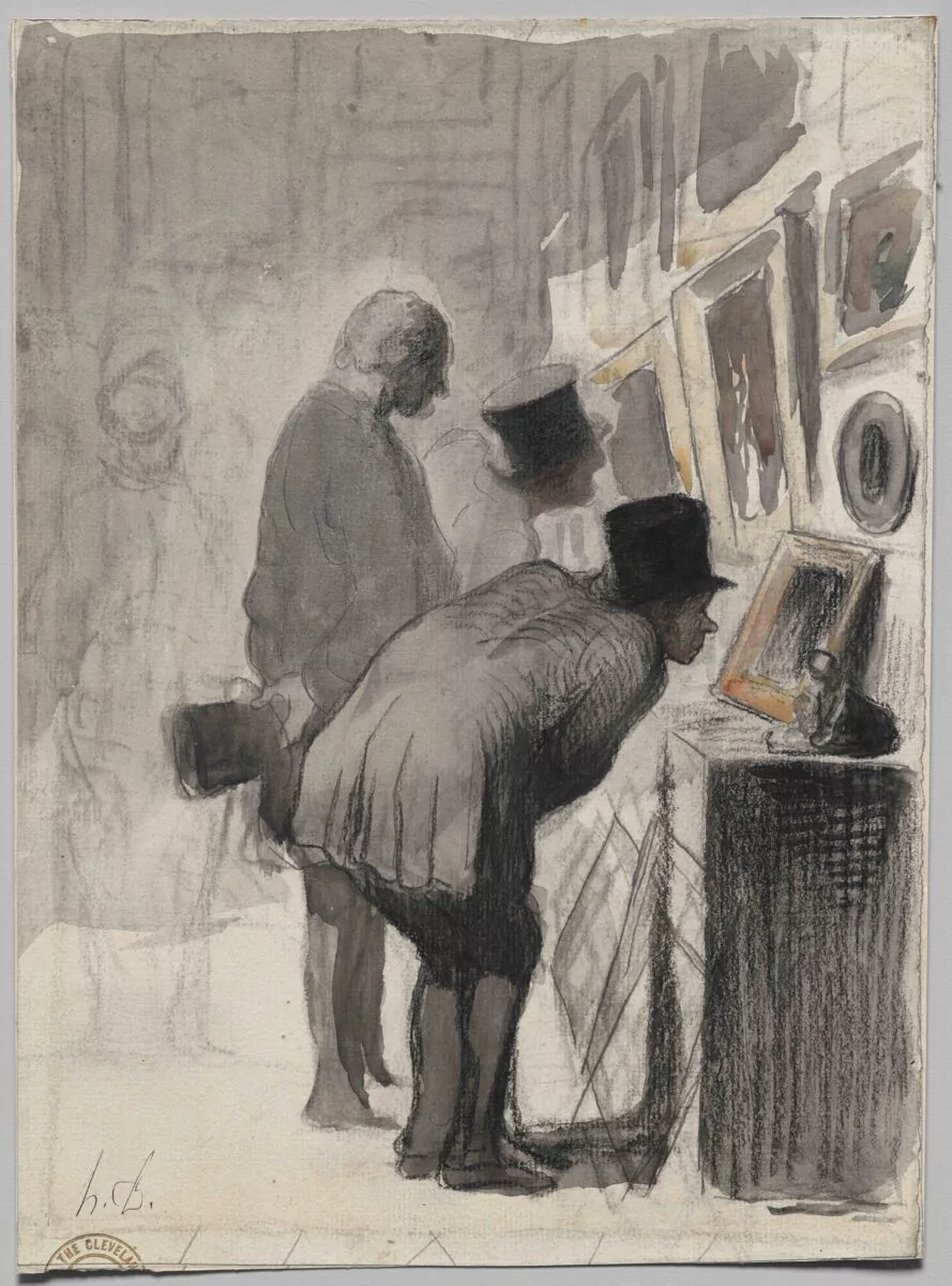 Honoré Daumier (French, 1808–1879). Gray and black wash, charcoal, and graphite, with watercolor, on cream laid paper