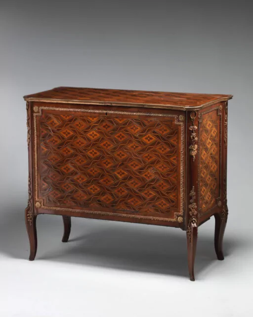 George III Marquetry and Ormolu Commode by Christopher Fuhrlohg (Swedish, c.1740-1792). 